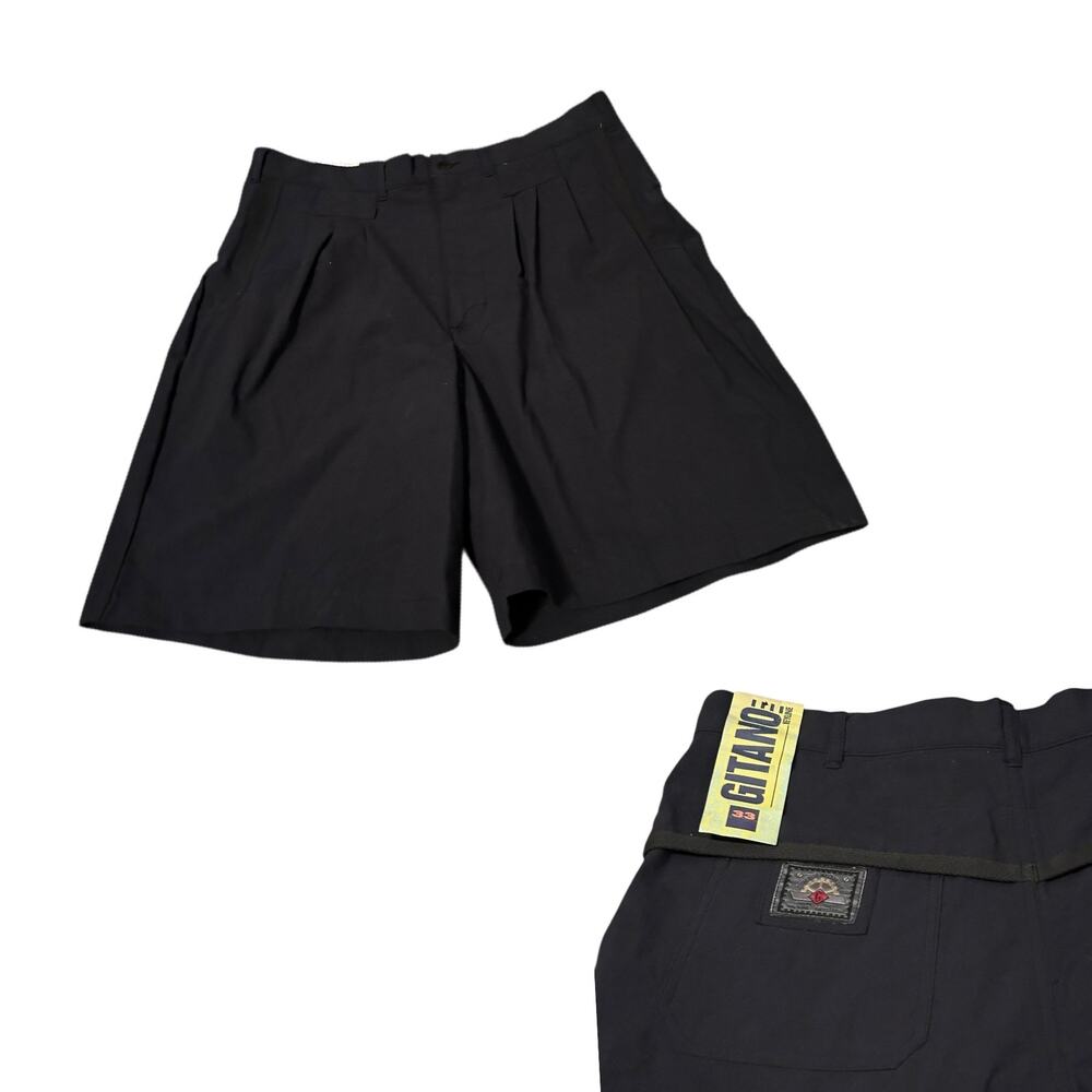 1990s NWT Gitano Black High Waist Shorts Hipster Dad / Waist 33 -